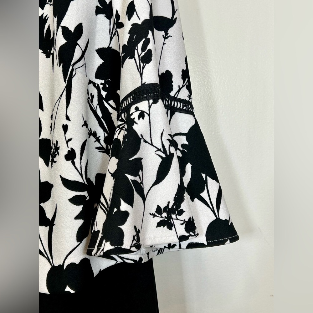 Danny & Nicole Black and White Floral Pencil Dress Suit - Picture 5 of 8